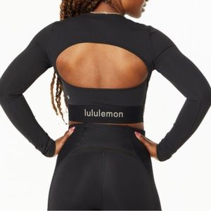 Lululemon Logo Elastic Everlux Long Sleeve Black Shirt